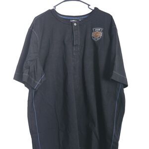 Harley Davidson Mens Henley Shirt Shortsleeve Black‎ Eagle XL Biker Motorcycle